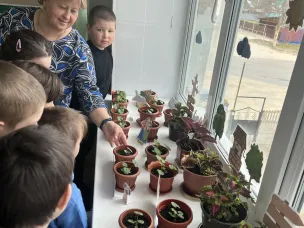 Руководитель кружка «Мир цветов» Анисимова Елена Валерьевна  вместе с ребятами организовали и провели занятия: «Огород на окне».